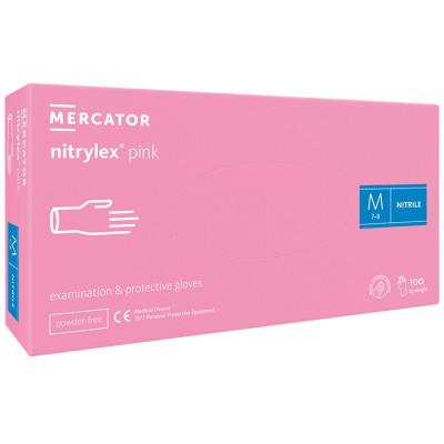 100st Handskar Nitril - Storlek: Medium - Rosa-Tillbehör - Övriga Fabrikat -italwaxsweden.se