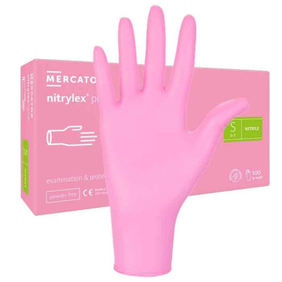 100st Handskar Nitril - Storlek: Small - Rosa-Tillbehör - Övriga Fabrikat -italwaxsweden.se
