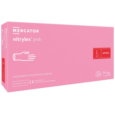 100st Handskar Nitril - Storlek: Large - Rosa-Tillbehör - Övriga Fabrikat -italwaxsweden.se